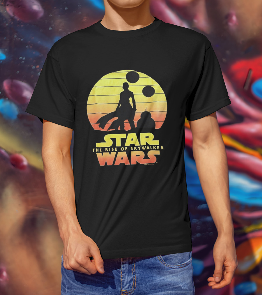 Star Wars The Rise Of Skywalker Silhouette Sunset Scene T-Shirt