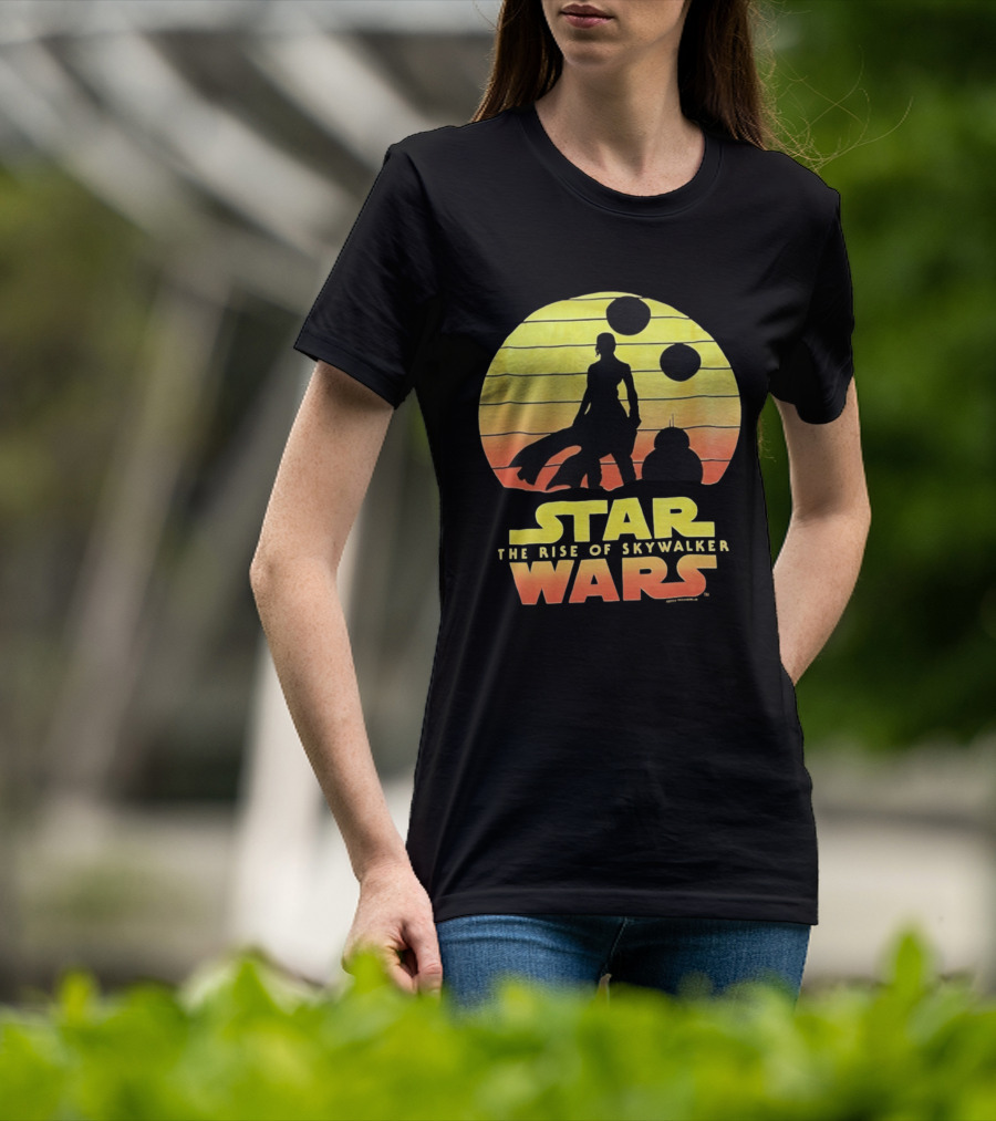 Star Wars The Rise Of Skywalker Silhouette Sunset Scene T-Shirt
