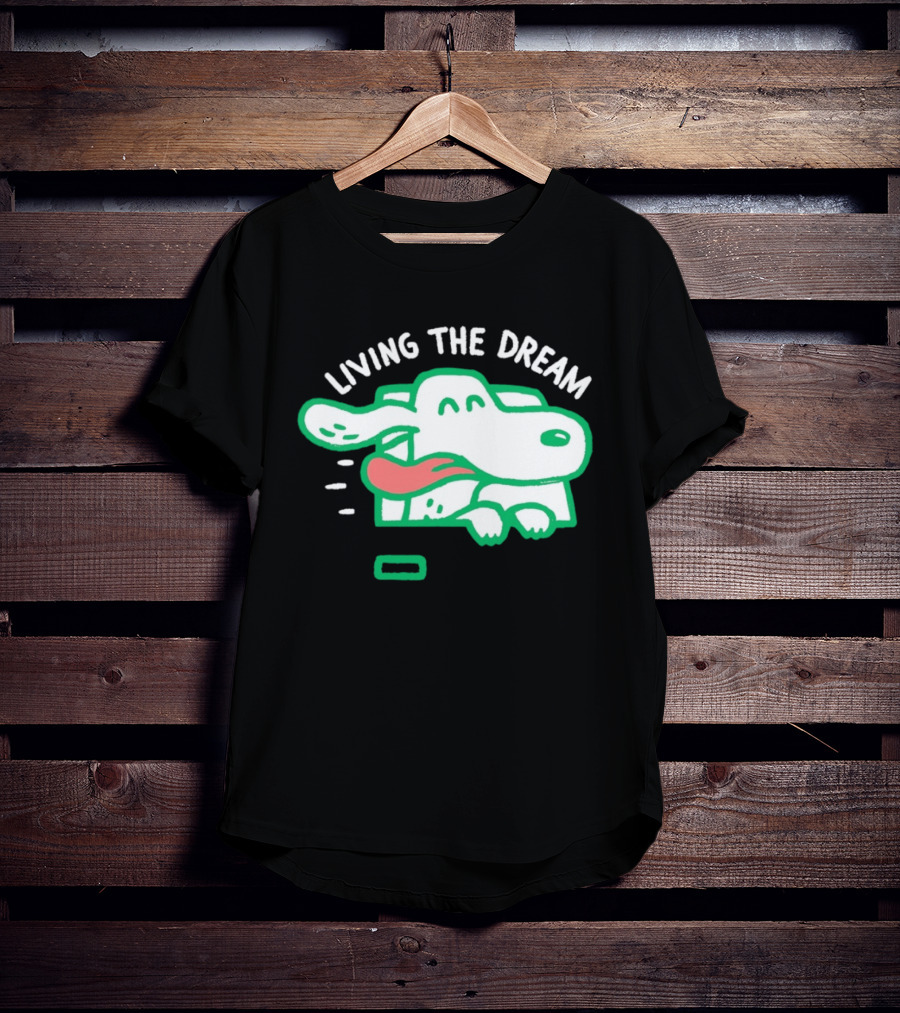 Living The Dream Dog Joyfully Enjoying Car Ride With Head Out The Window T-Shirt