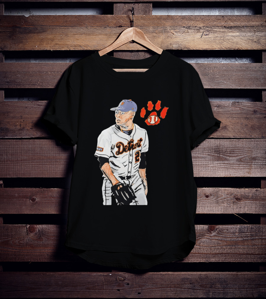 Detroit Tigers Tarik Skubal Baseball Cartoon Character With Paw Print And Baseball T-Shirt