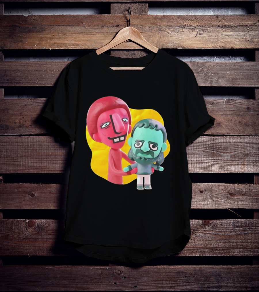 The Best Buds Colorful Character Figures Hugging Playful T-Shirt