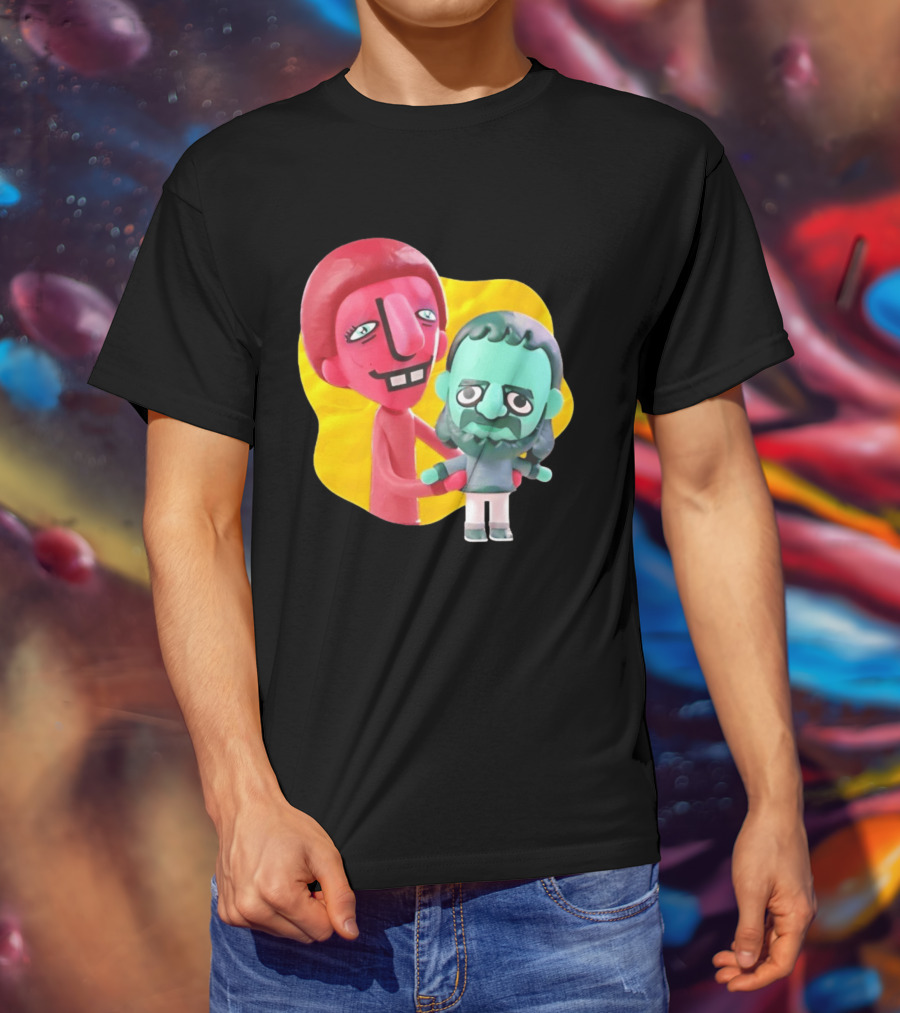 The Best Buds Colorful Character Figures Hugging Playful T-Shirt