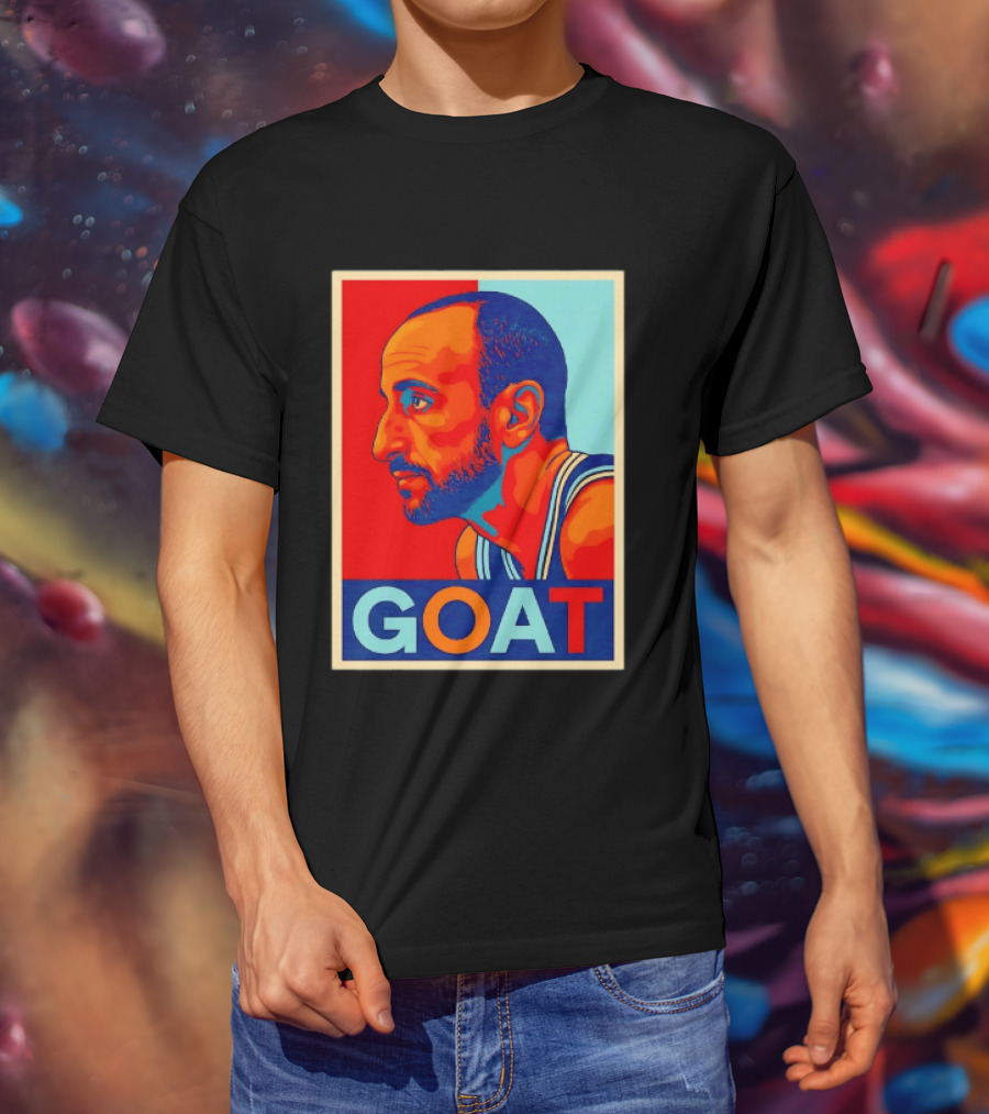 Manu Ginobili GOAT San Antonio Spurs 20 Retro Pop T-Shirt