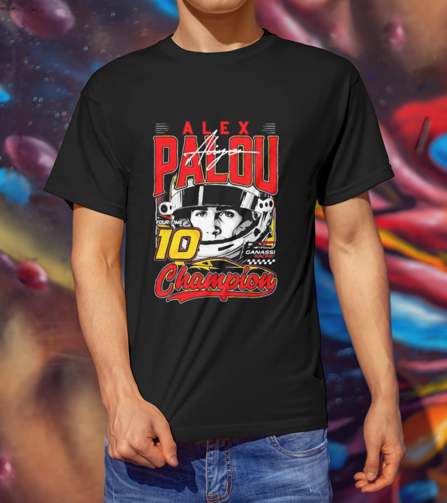 Alex Palou 10 Champion Racing Helmet Signature T-Shirt
