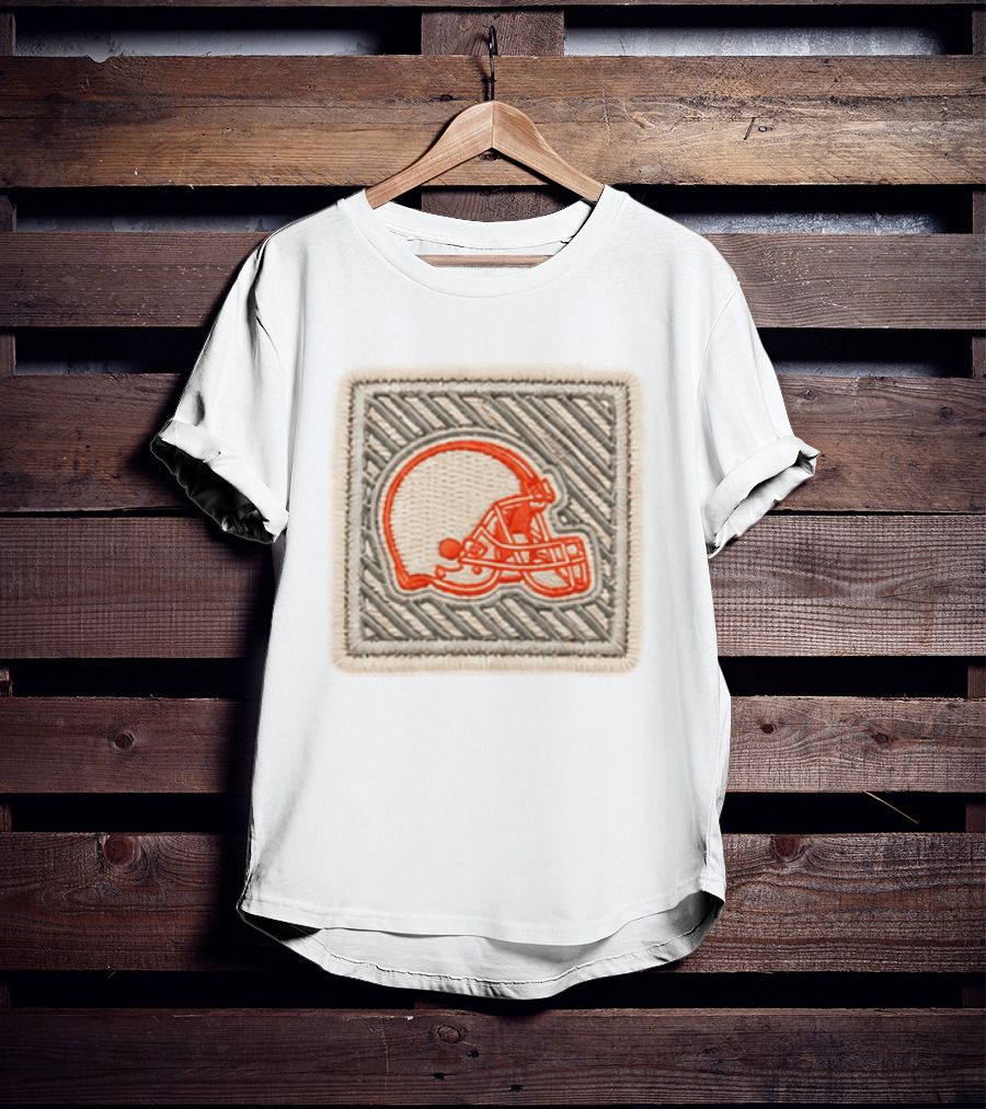 Browns 2026 Training Camp Helmet Patch Retro Style Embroidery T-Shirt