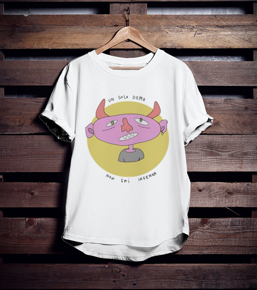 Un Solo Demo Non Fai Inferno Cartoon Character With Horns T-Shirt