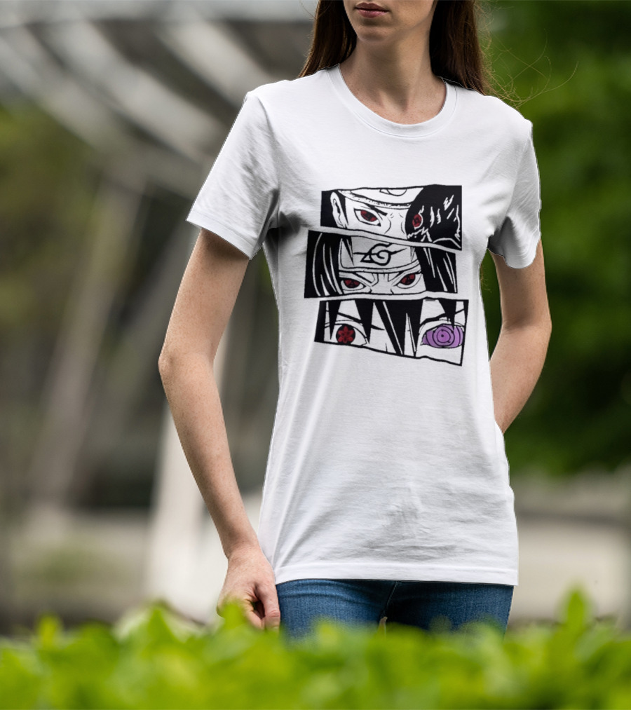Uchiha Itachi Sasuke Sharingan Rinnegan Eyes Anime Trends 2026 T-Shirt