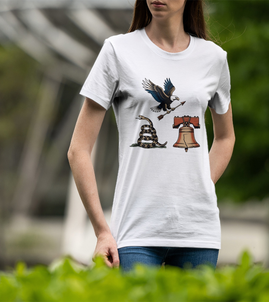 Guardians Of Freedom Eagle Snake Liberty Bell Arrow T-Shirt