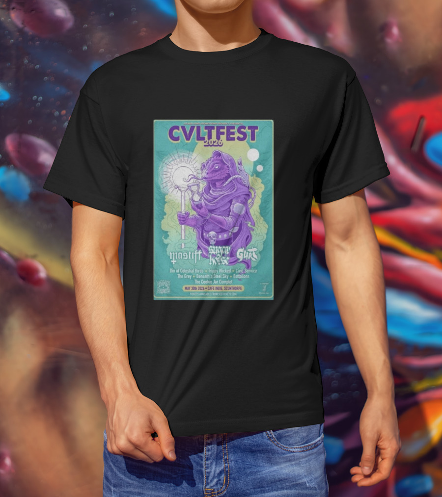 CVLTFEST 2026 Café INDIEpendent Scunthorpe May 30 Tour Featuring Mastiff Snow Gurt T-Shirt