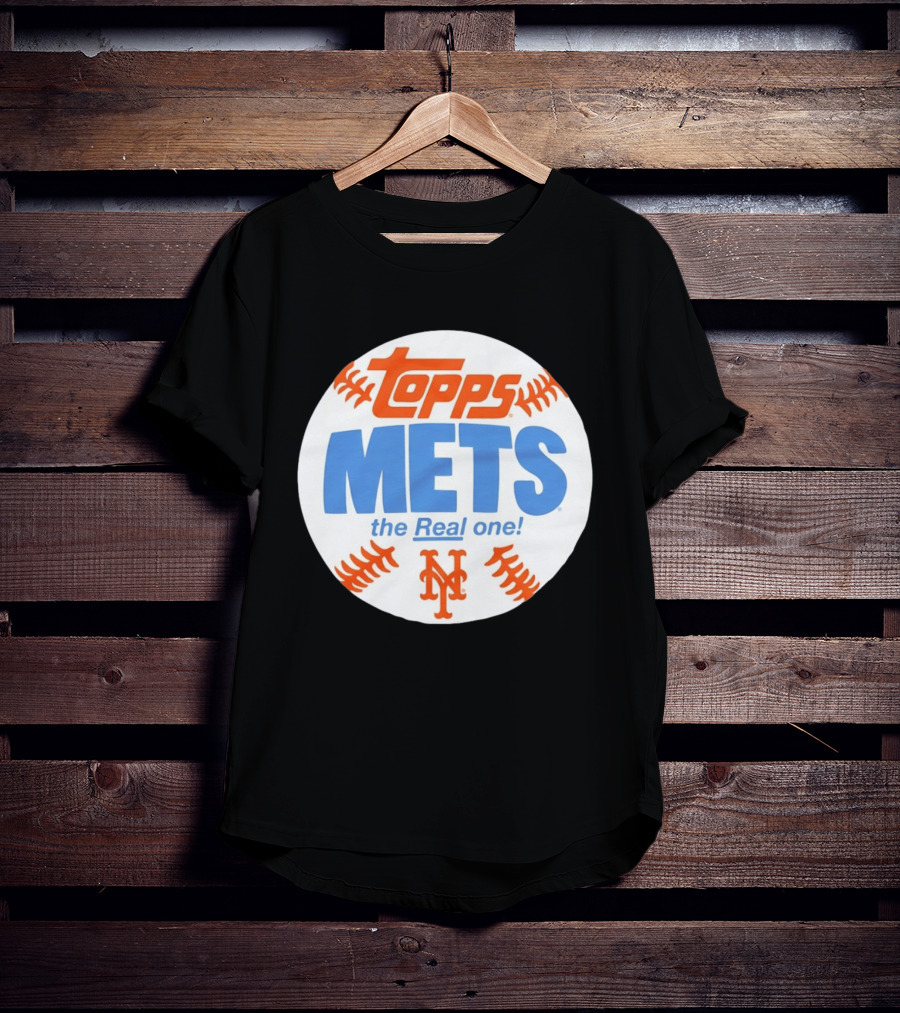 New York Mets Topps The Real One Baseball Shape T-Shirt