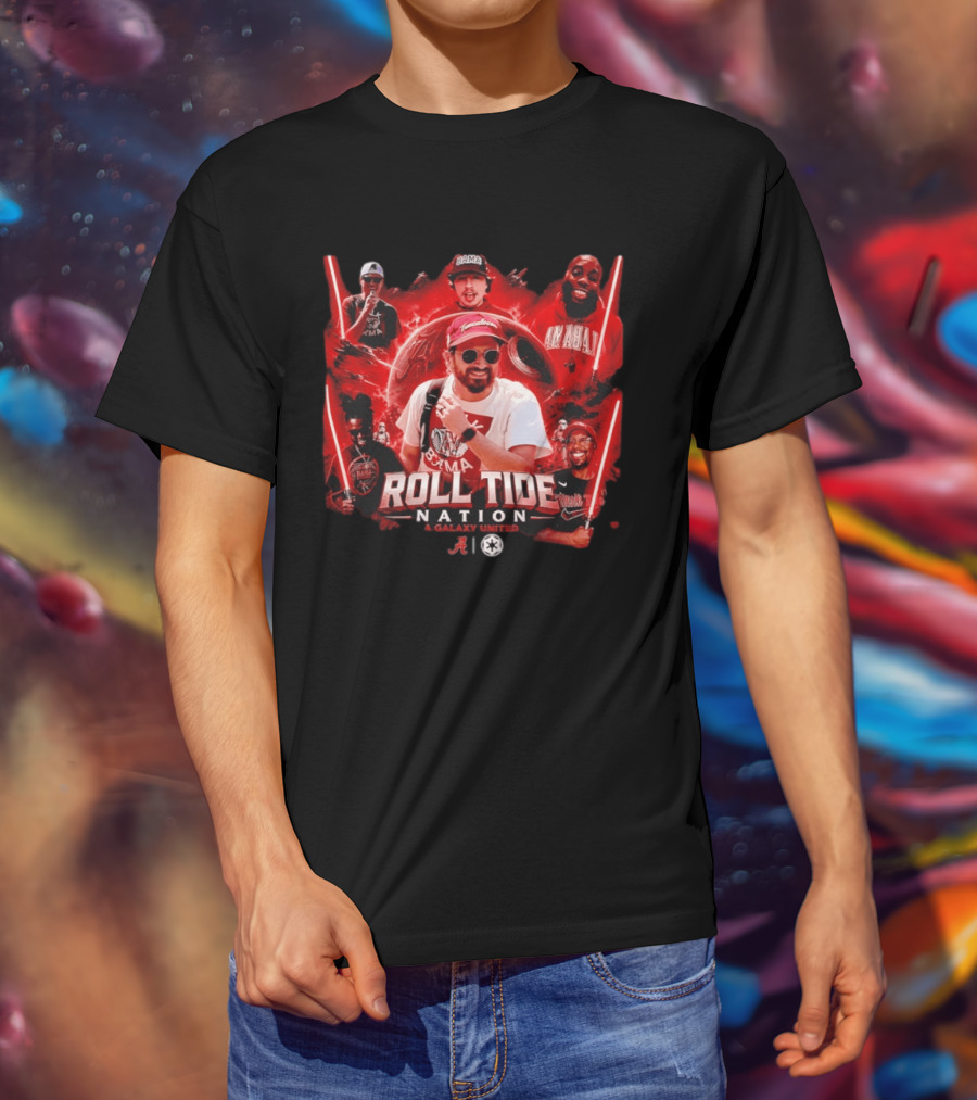 Roll Tide Nation Galaxy United Alabama Crimson Tide Bama Fandom T-Shirt