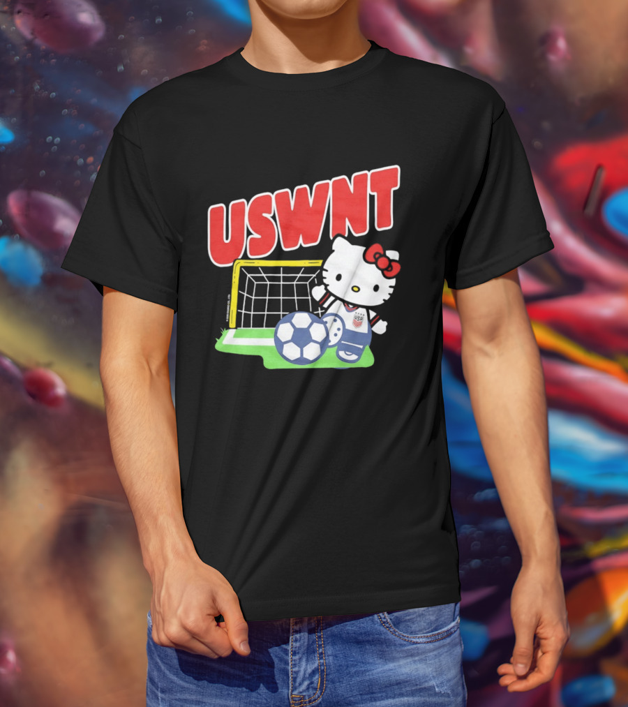 USWNT Hello Kitty Soccer Goal Collaboration USA Soccer Team T-Shirt