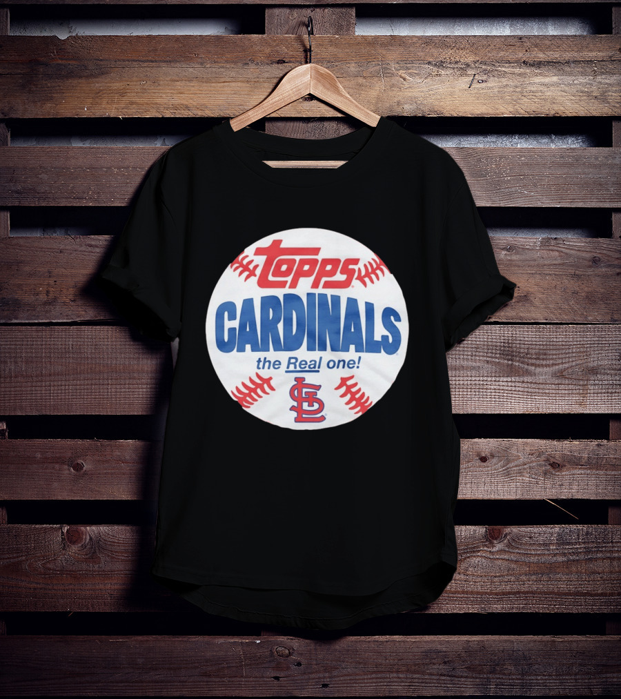 Topps Cardinals The Real One MLB Baseball Shape St. Louis T-Shirt