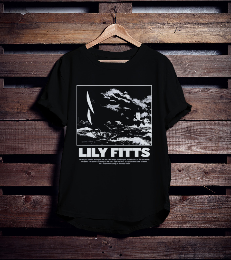 Lily Fitts Troubled Water Sailing And Lighthouse T-Shirt
