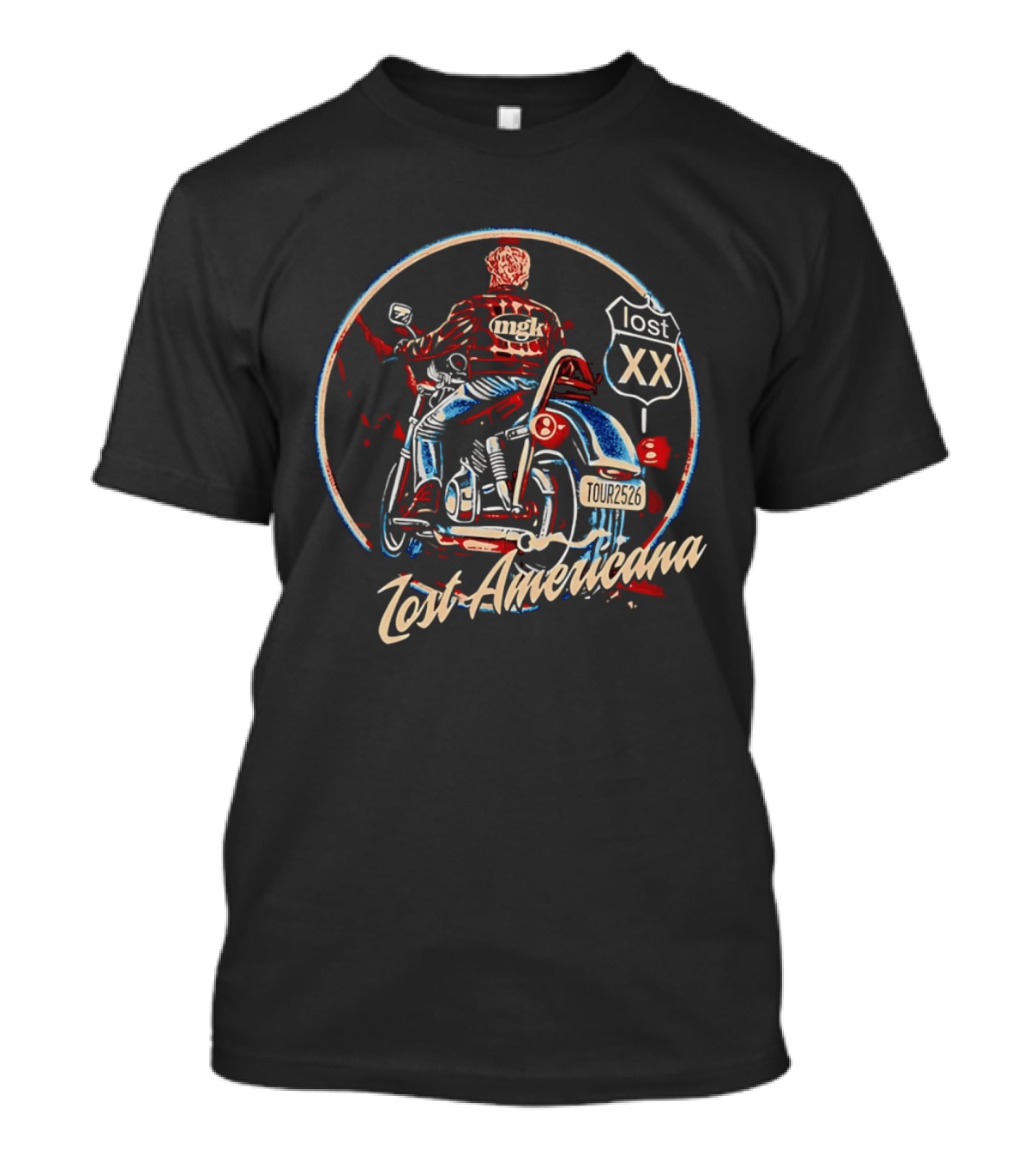 Machine Gun Kelly Lost Americana Motorcycle Tour 2026 Route XX T-Shirt