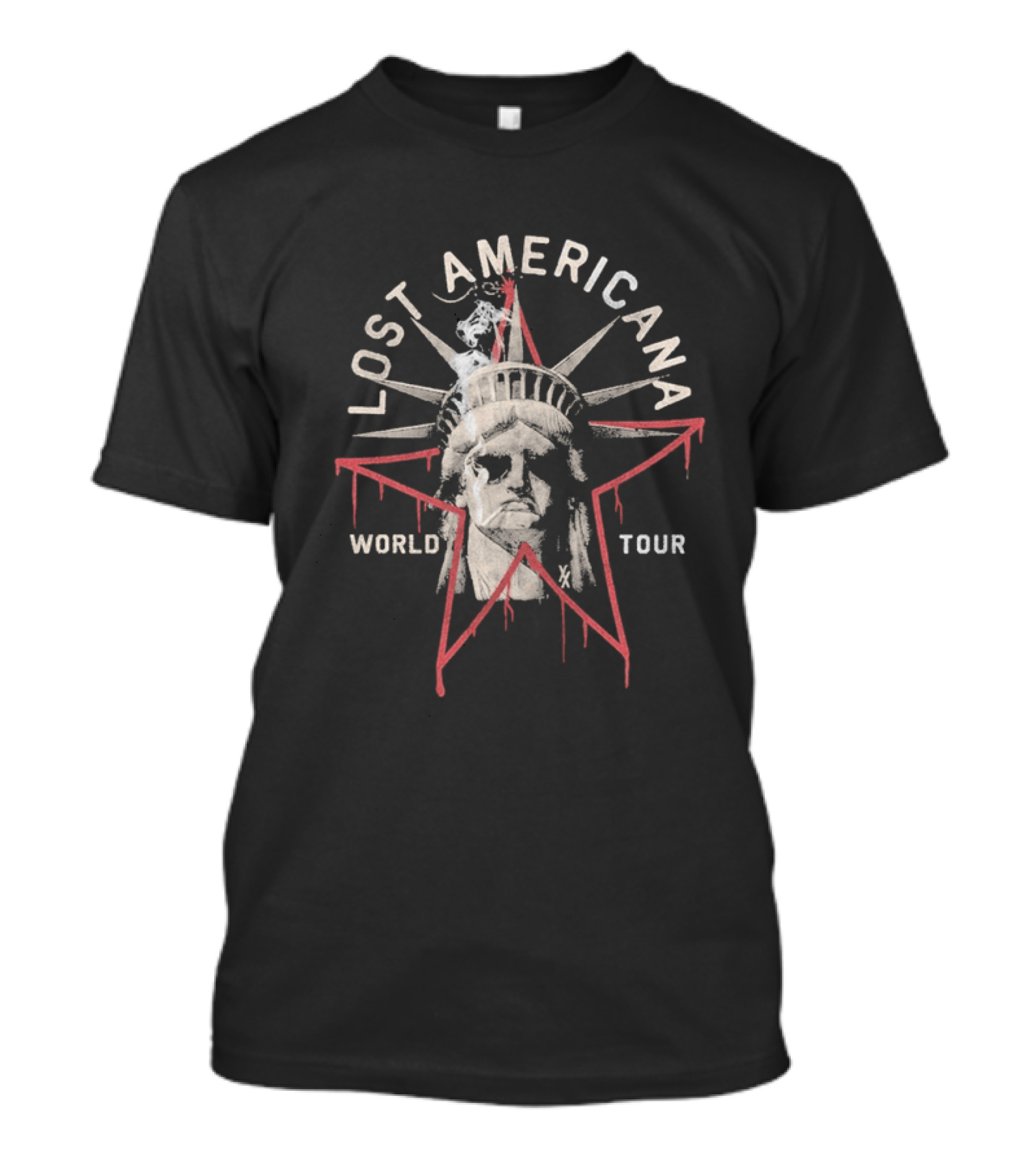 Machine Gun Kelly MGK Lost Americana World Tour 2026 Liberty Tour Statue Of Liberty Star T-Shirt