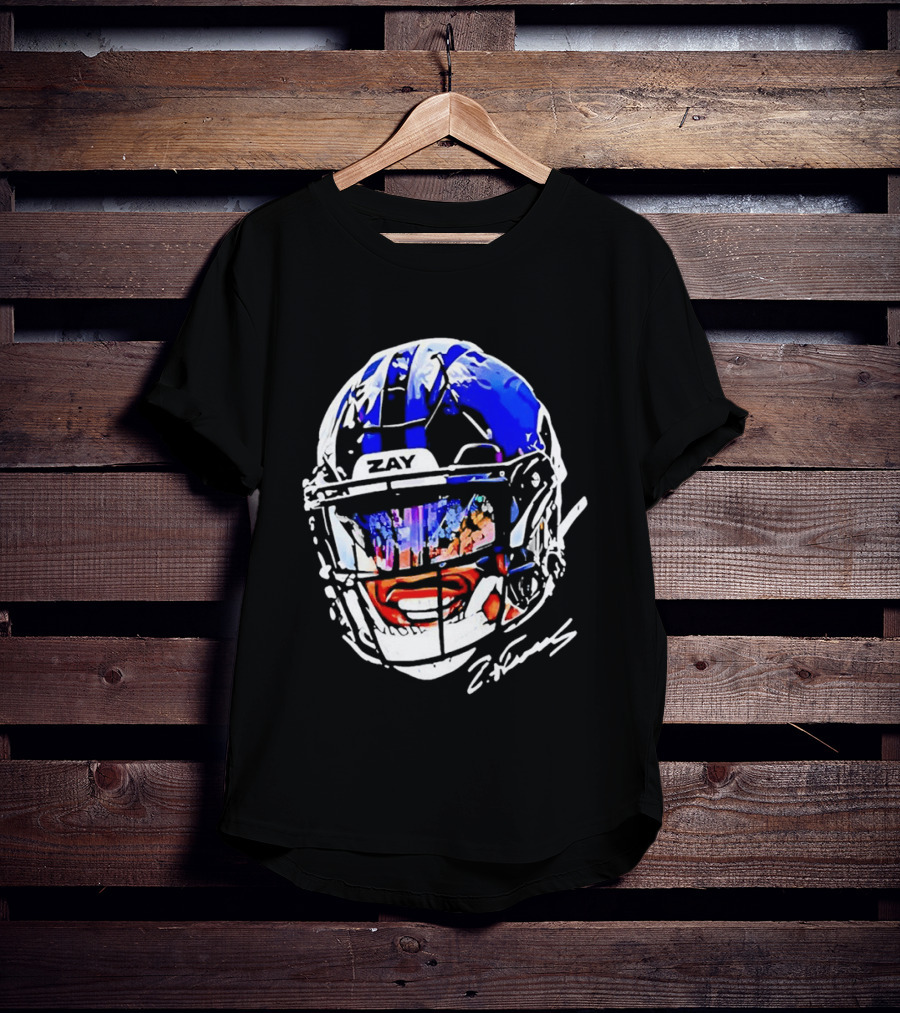 Zay Flowers Baltimore Ravens Big Face Helmet T-Shirt