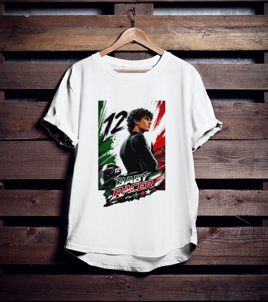 12 Baby Racer Italy Flag Motorcycle Racing Art With Italian T-Shirt