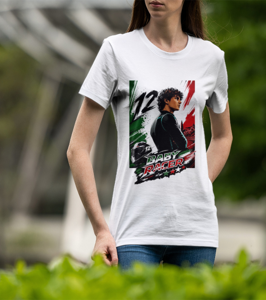 12 Baby Racer Italy Flag Motorcycle Racing Art With Italian T-Shirt
