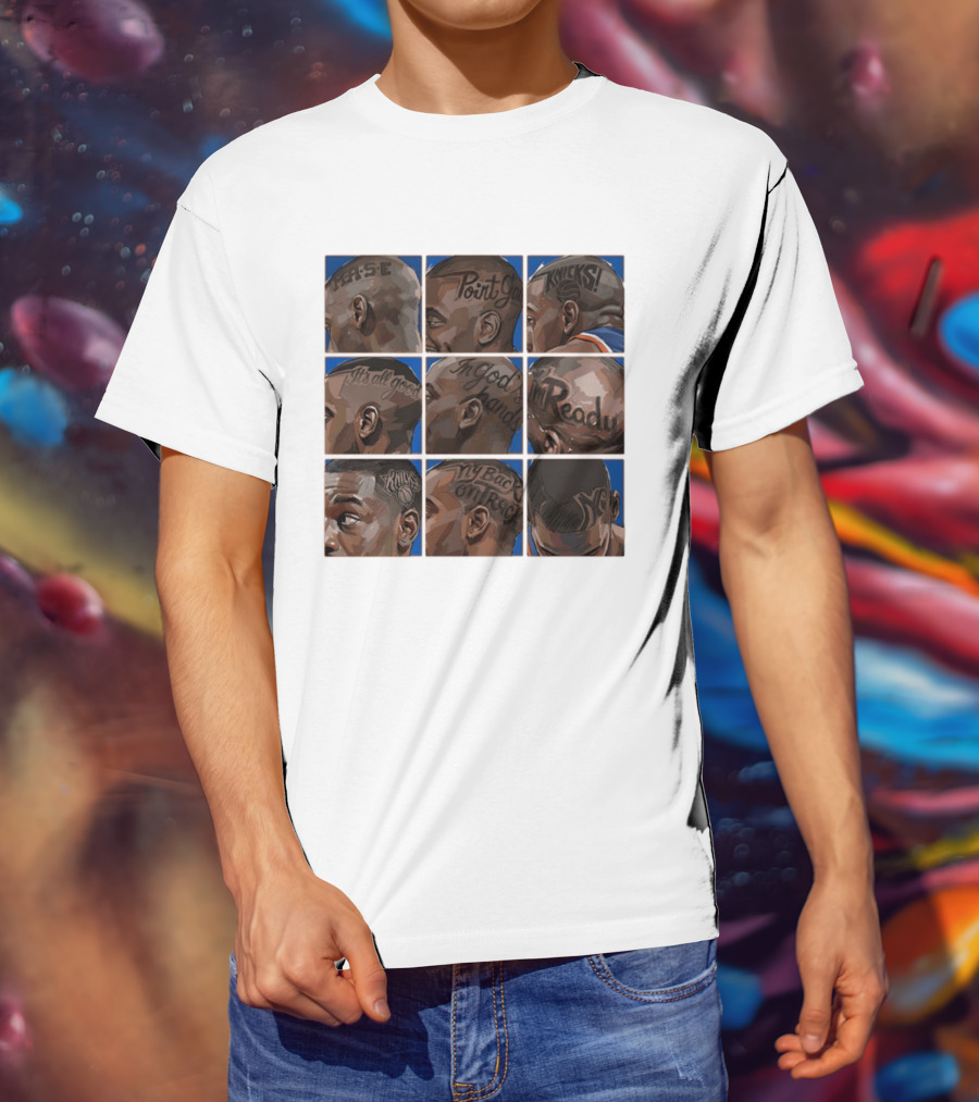 Baseline Cuts Knicks Players Hair Art 2026 Quotes And Logos T-Shirt