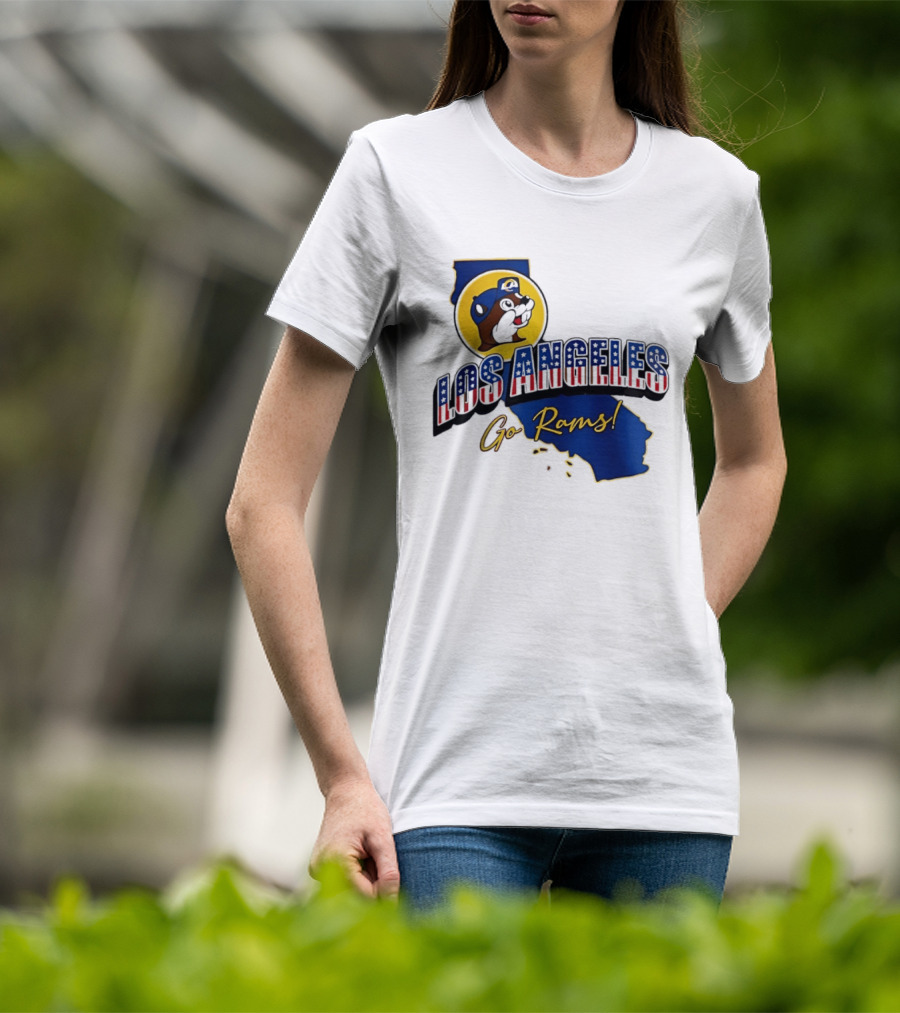 Los Angeles Rams Buc Ee's California Map Go Rams T-Shirt