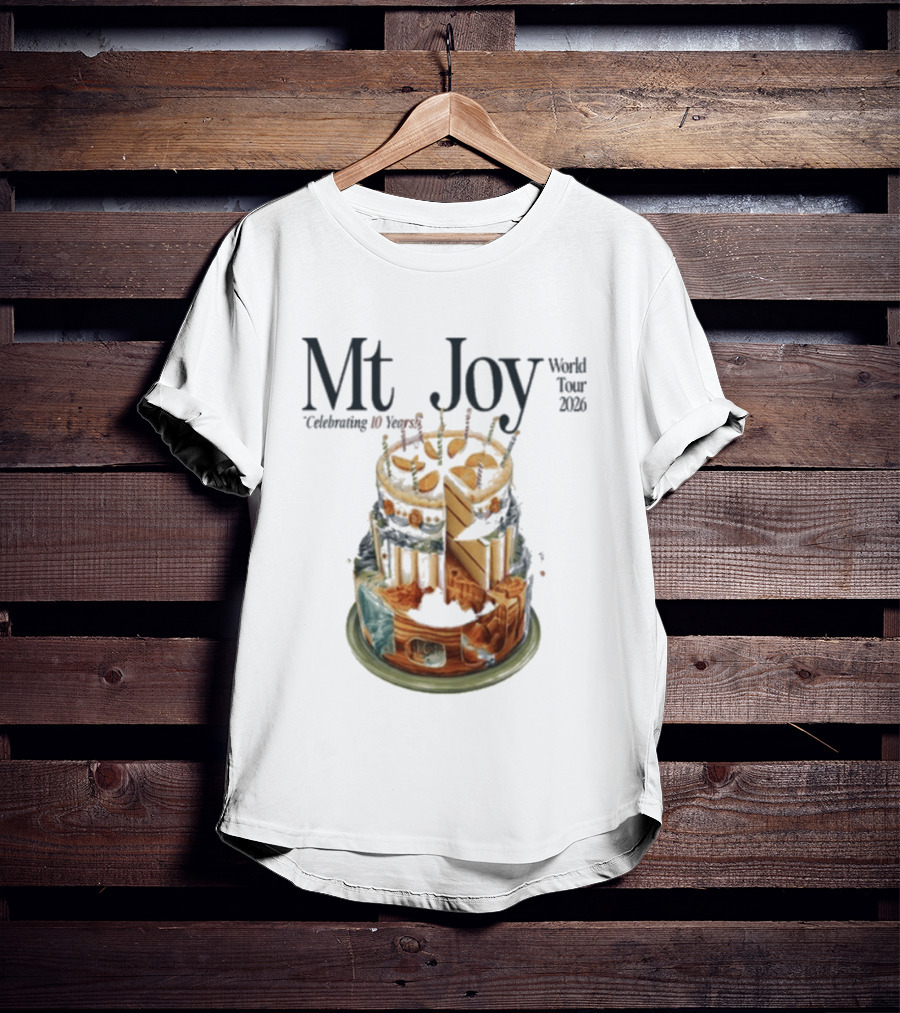 Mt. Joy Celebrating 10 Years World Tour 2026 Cake T-Shirt