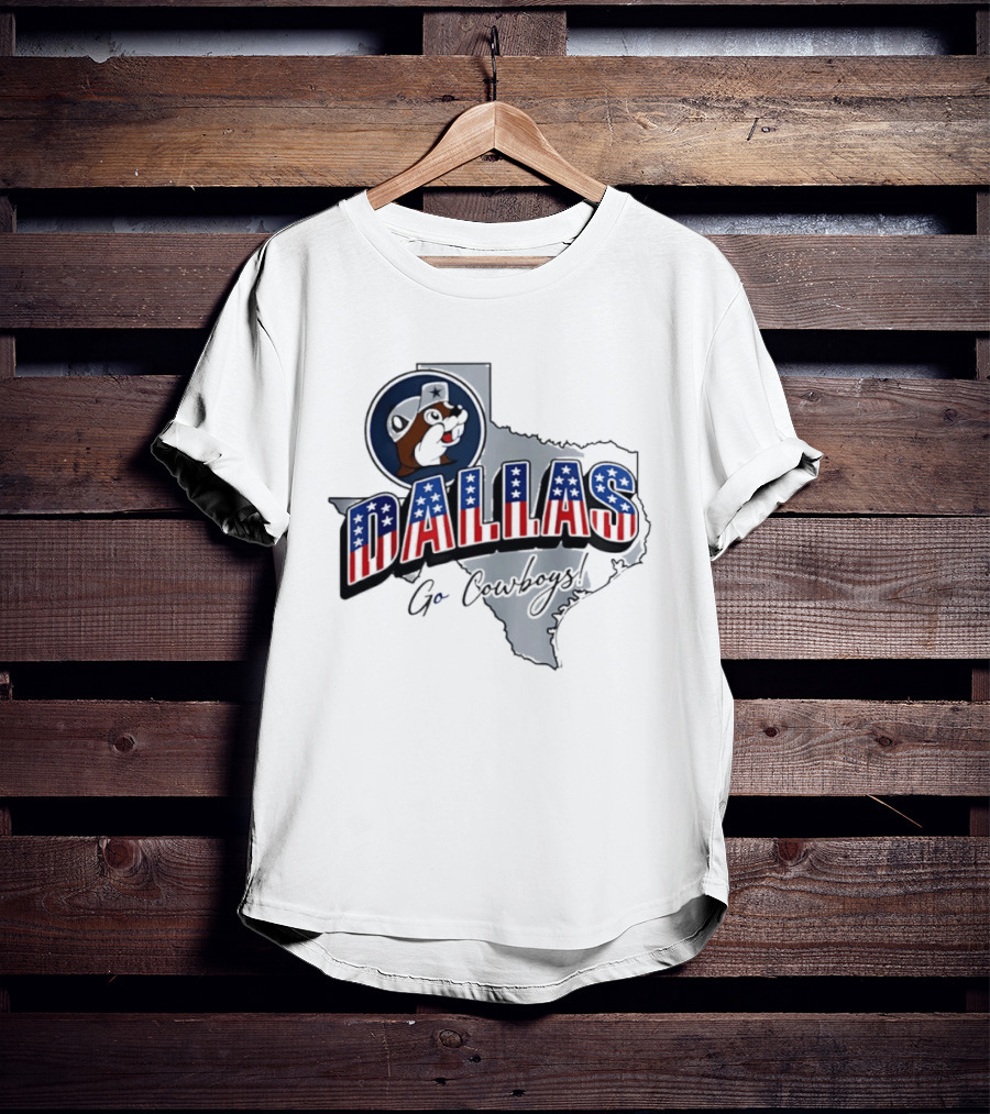 Dallas Cowboys Buc Ee's Patriotic Texas Map Go Cowboys T-Shirt