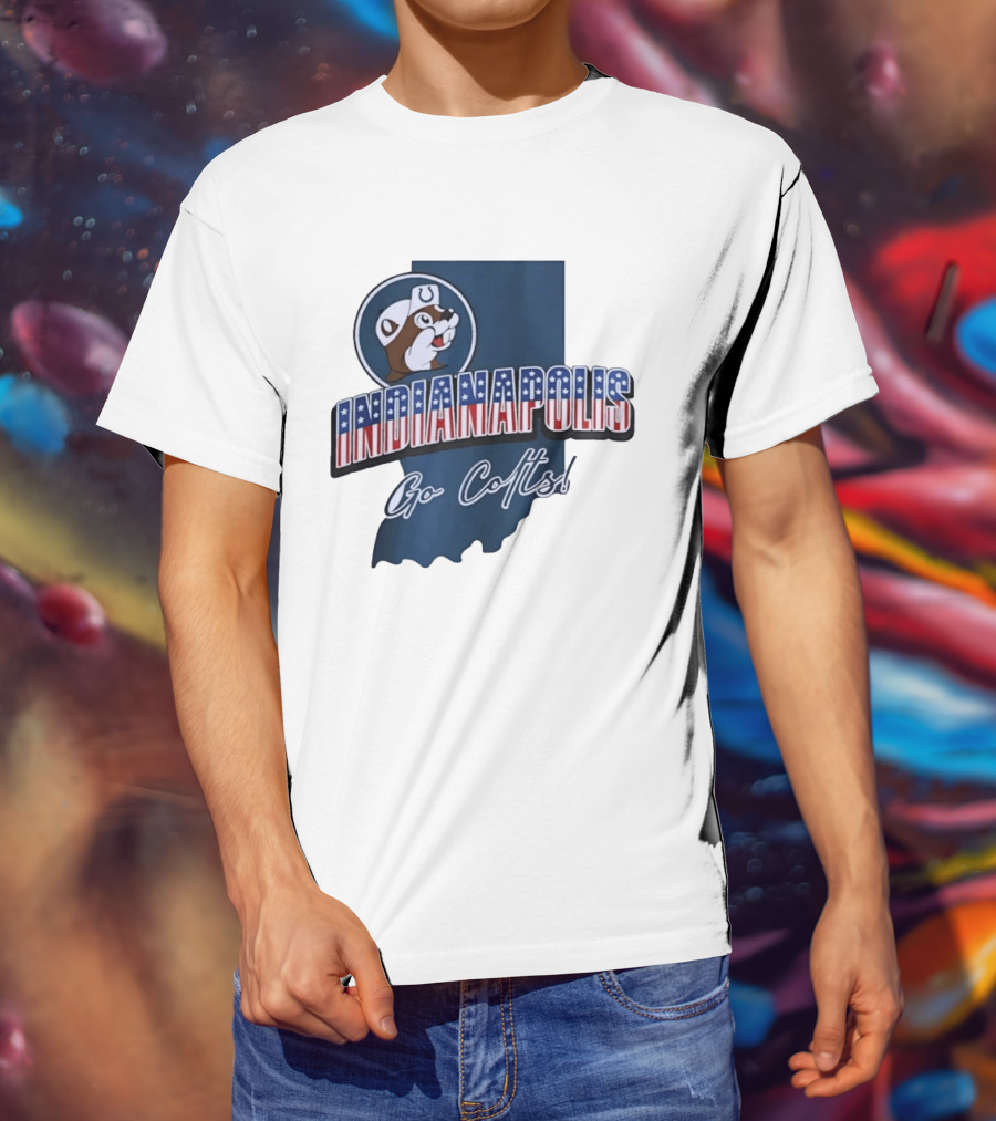 Indianapolis Colts Buc Ee's Patriotic Indiana Map Go Colts T-Shirt