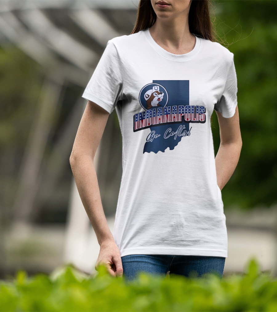 Indianapolis Colts Buc Ee's Patriotic Indiana Map Go Colts T-Shirt