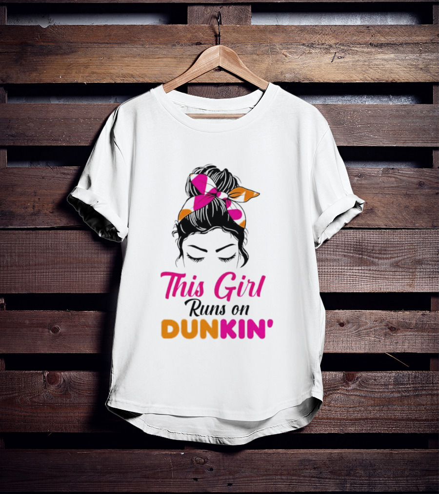 This Girl Runs On Dunkin' Coffee Headband T-Shirt