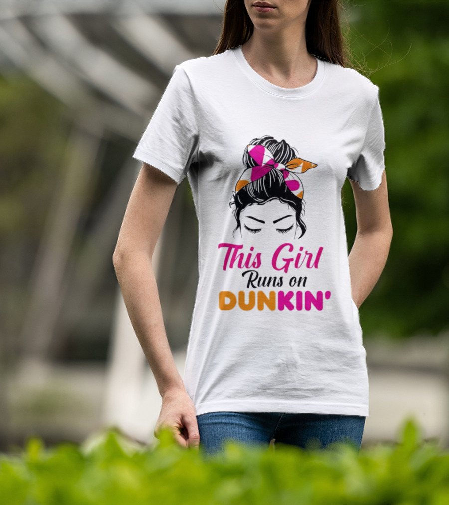This Girl Runs On Dunkin' Coffee Headband T-Shirt