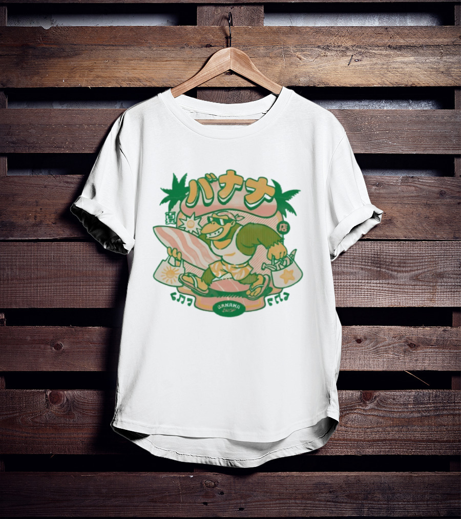 Kong Banana Shop Summer Surfing Monkey Adventure T-Shirt