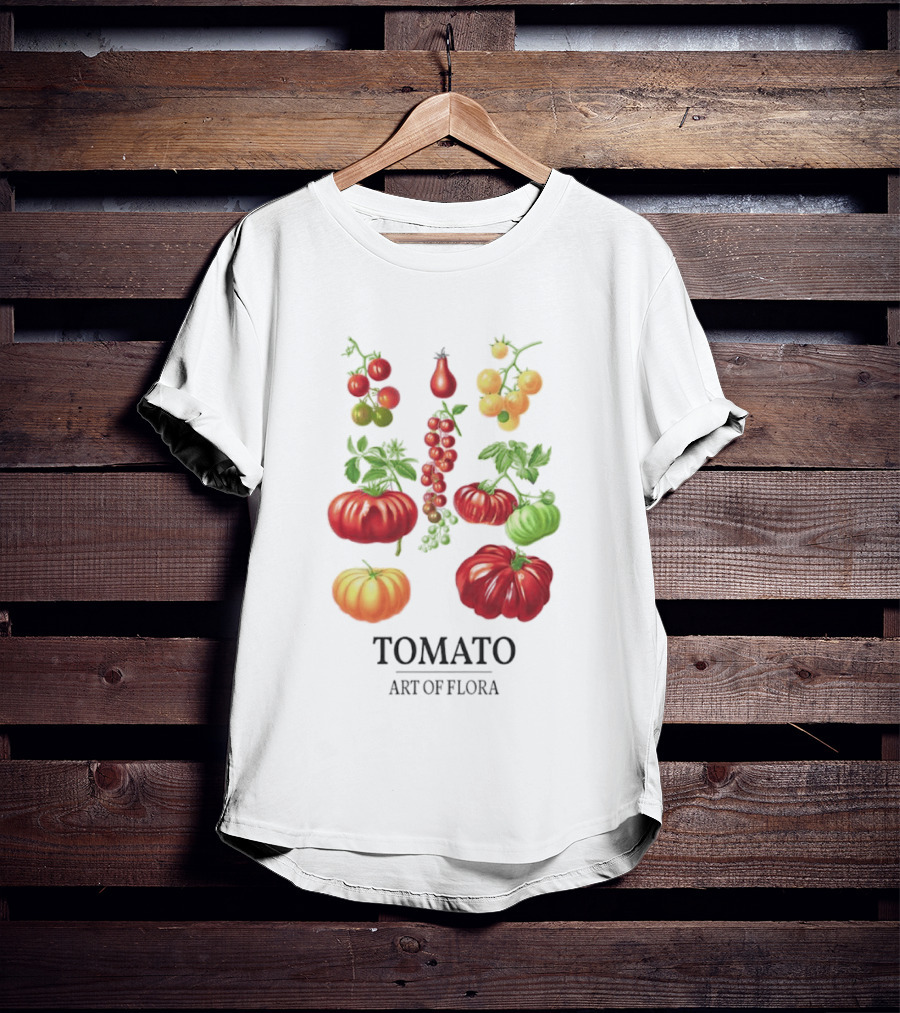 Tomato Art Of Flora Vegetables And Leaves Botanical Collection T-Shirt