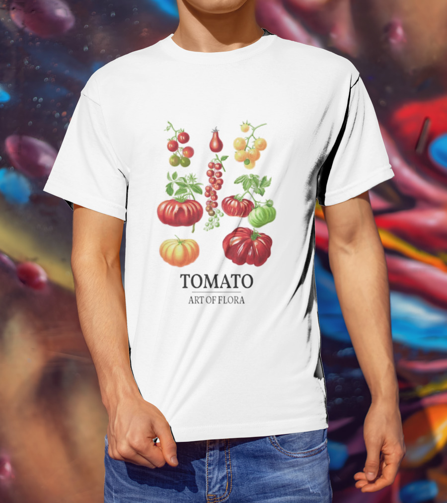 Tomato Art Of Flora Vegetables And Leaves Botanical Collection T-Shirt