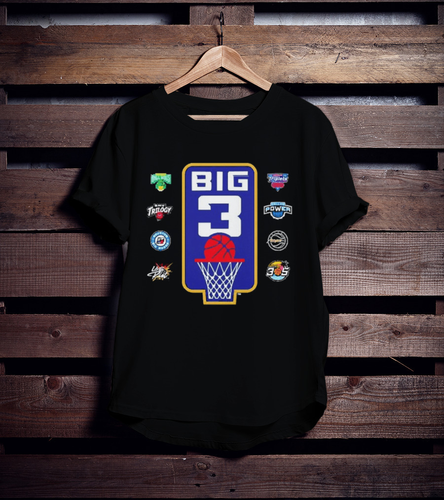 BIG3 Trilogy Killer 3s 3 Headed Monsters Ball Hogs Triplets 3s Company Power Aliens Ghost Ballers T-Shirt
