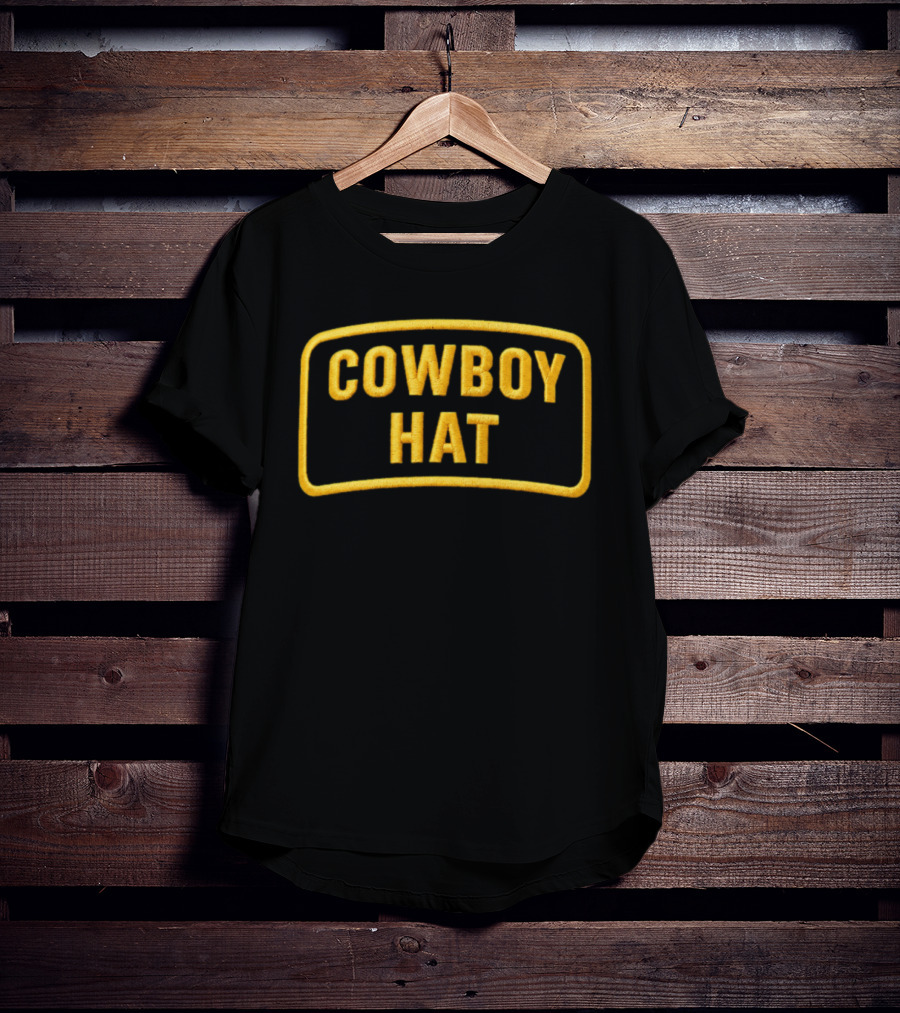 CM Punk Cowboy Hat Cap Yellow Embroidered T-Shirt
