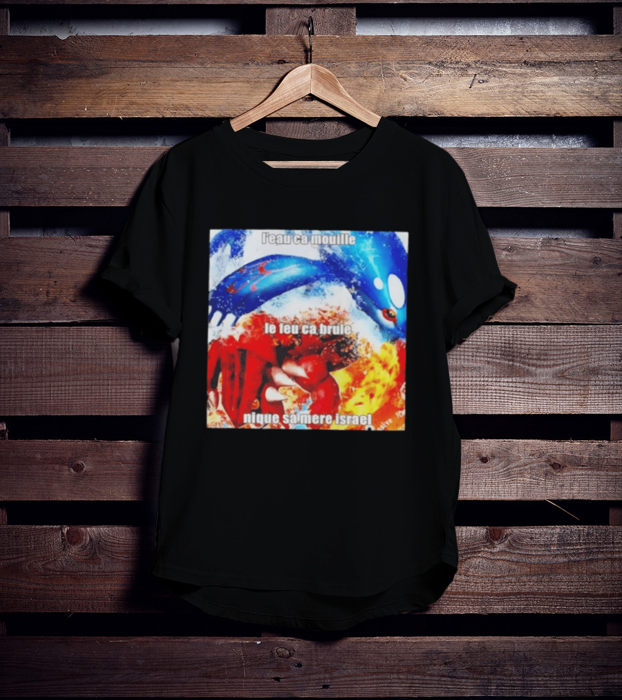 L'eau Ca Mouille Le Feu Ca Brule Nique Sa Mere Israel Kyogre Groudon T-Shirt