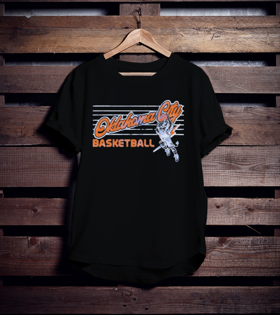 Oklahoma City Basketball Cartoon Slam Dunk T-Shirt