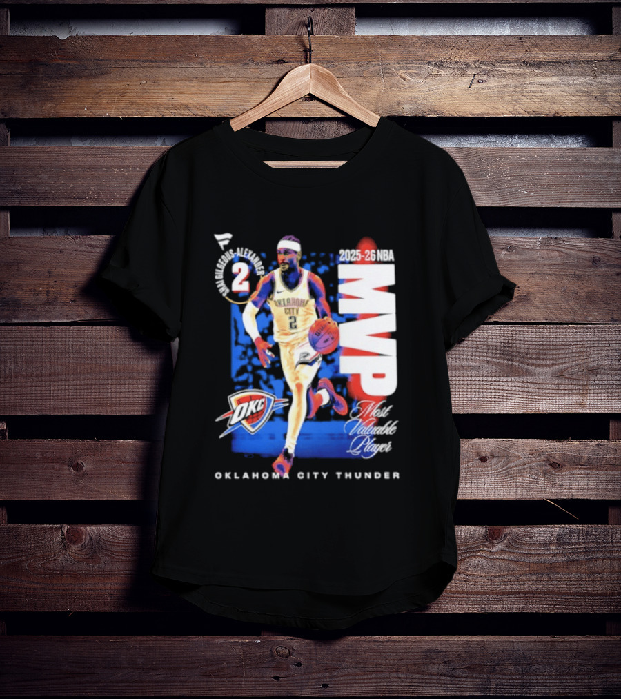 Oklahoma City Thunder Shai Gilgeous Alexander 2025 26 NBA MVP 2 Basketball Legend T-Shirt