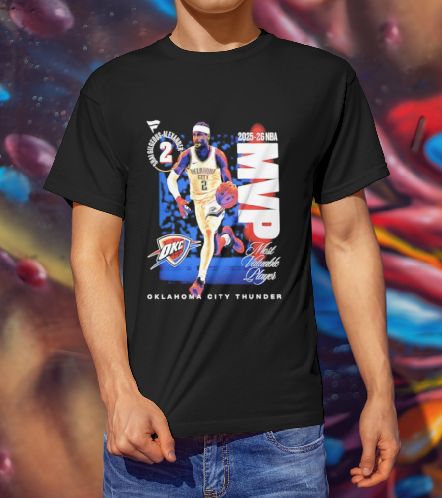 Oklahoma City Thunder Shai Gilgeous Alexander 2025 26 NBA MVP 2 Basketball Legend T-Shirt