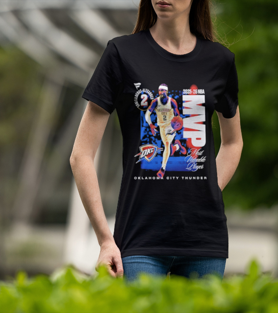 Oklahoma City Thunder Shai Gilgeous Alexander 2025 26 NBA MVP 2 Basketball Legend T-Shirt