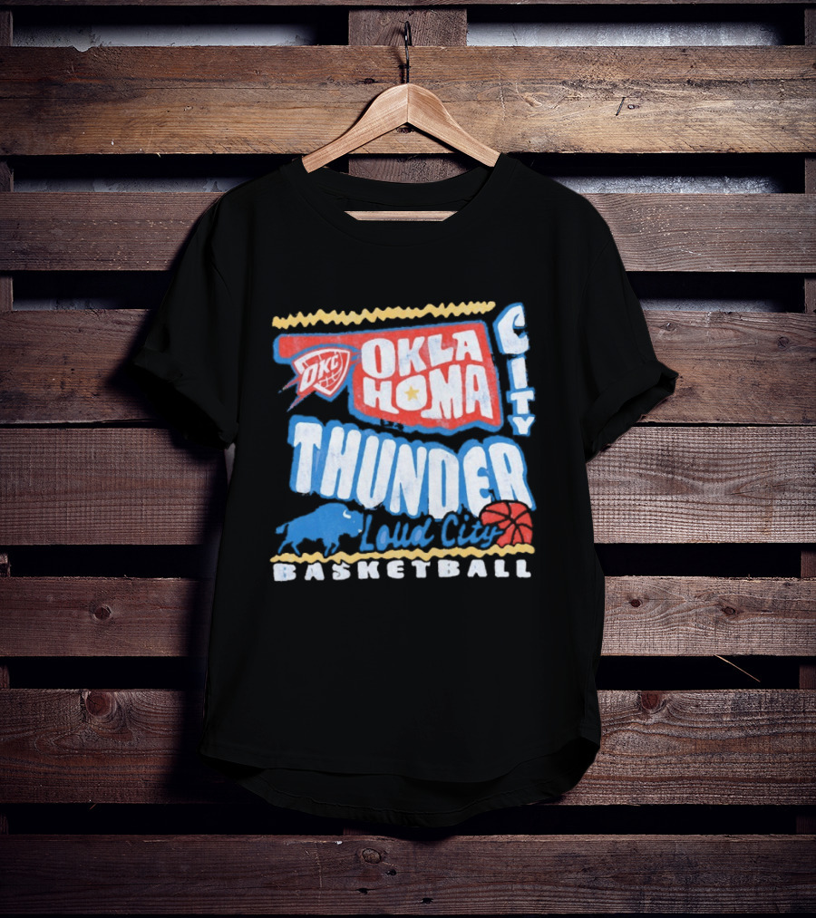Oklahoma City Thunder Loud City Basketball OKC Team Spirit T-Shirt