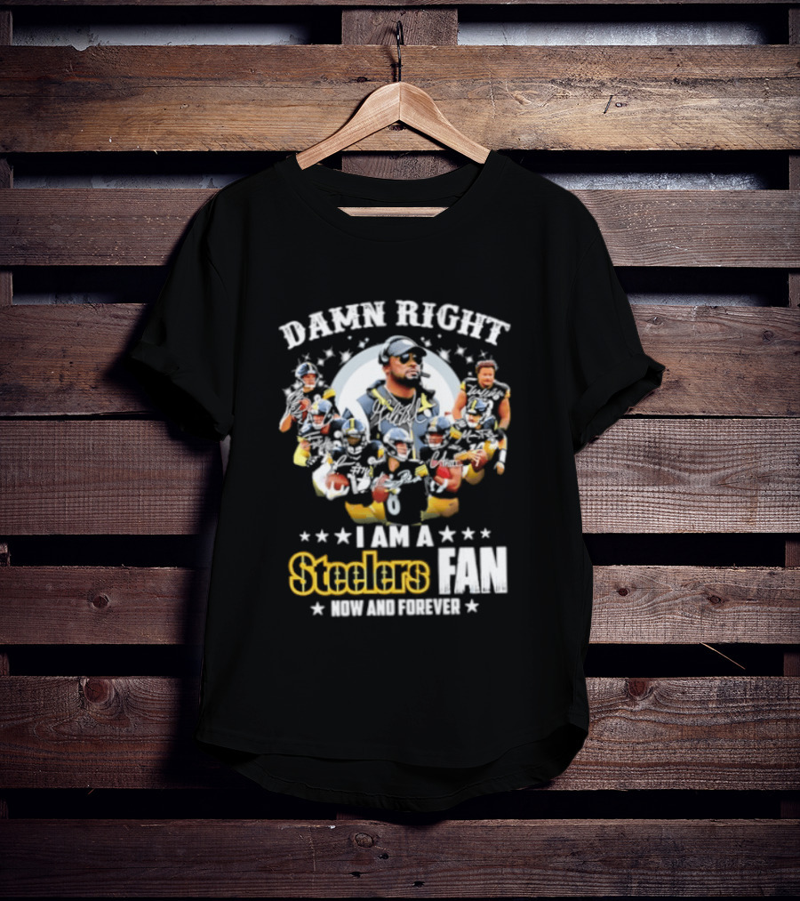 Pittsburgh Steelers Damn Right I Am A Steelers Fan Now And Forever T-Shirt
