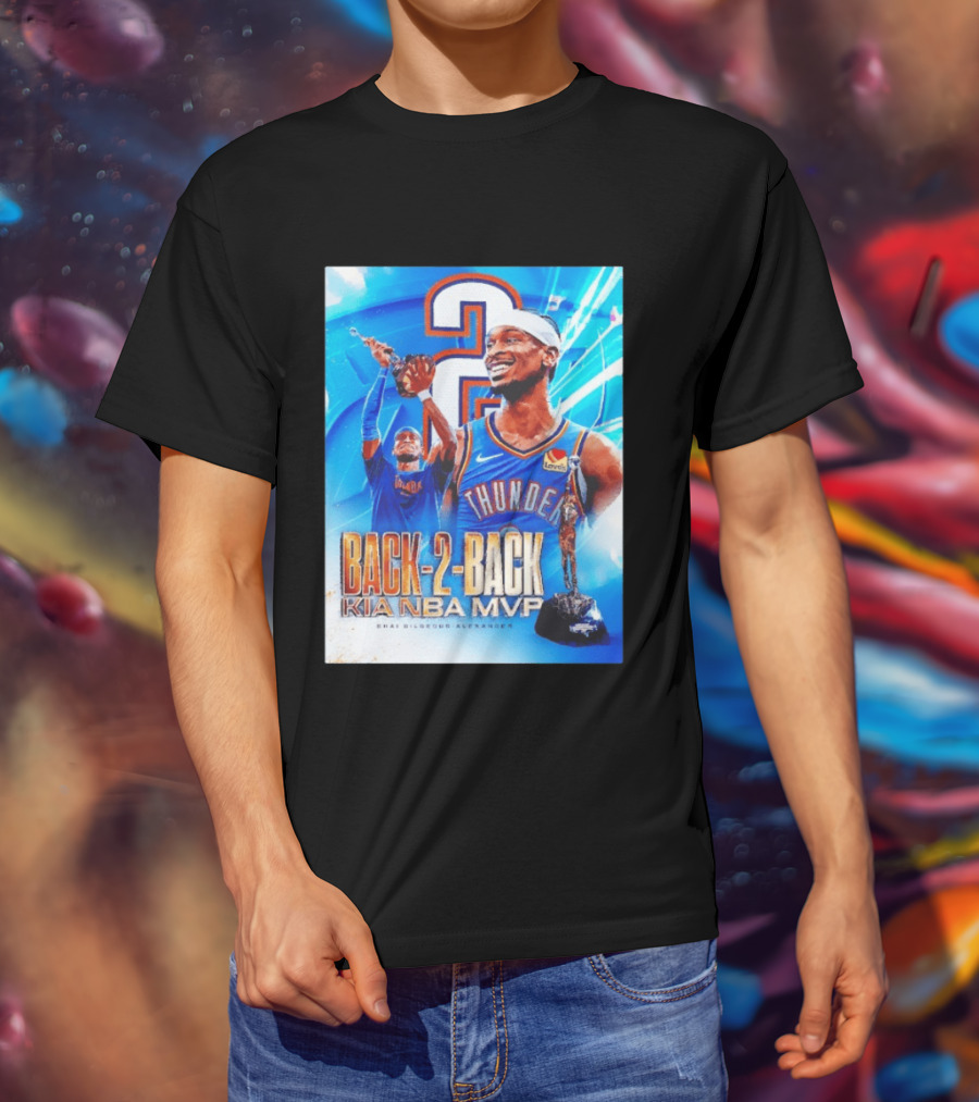 Shai Gilgeous Alexander OKC Thunder Back 2 Back Kia NBA MVP T-Shirt