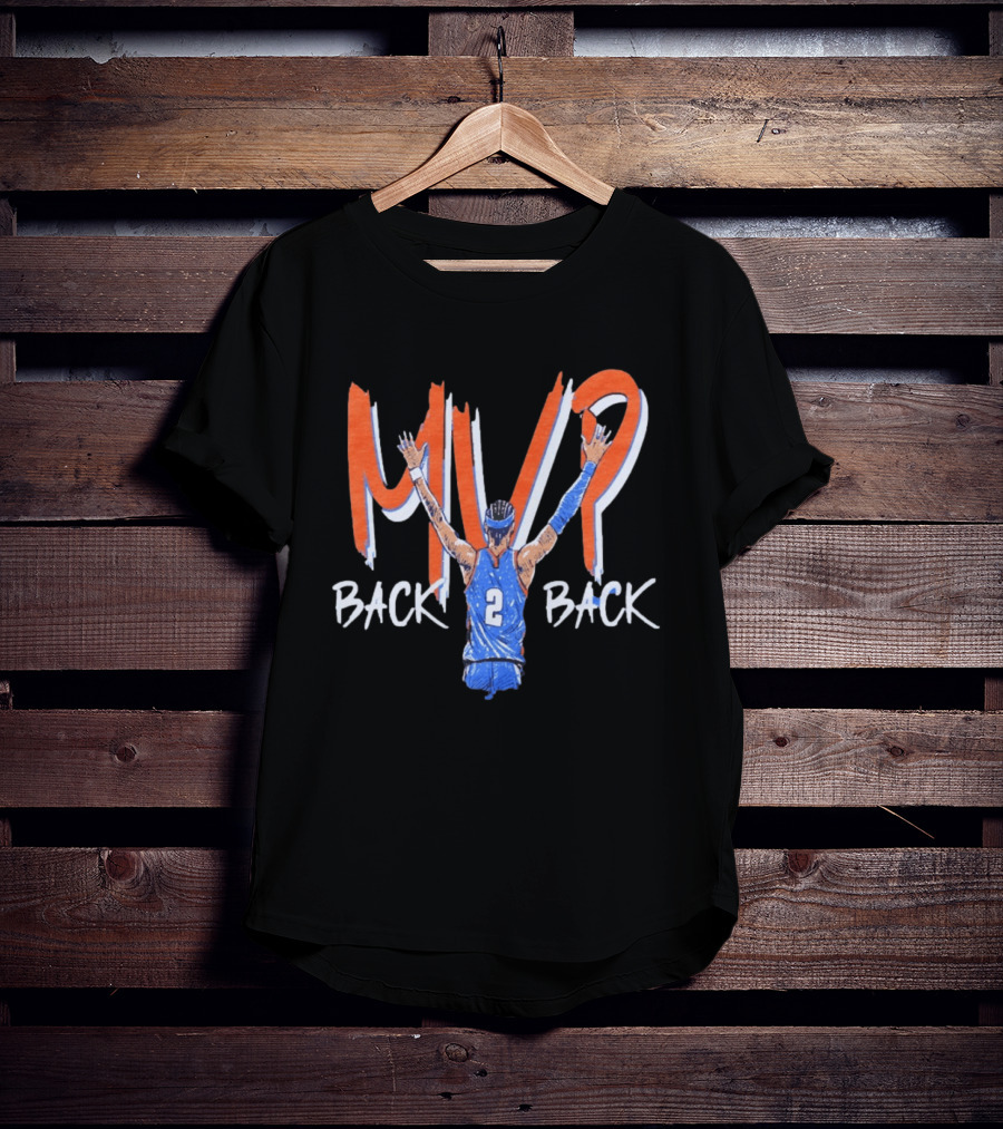 Shai Gilgeous Alexander MVP Back 2 Back OKC Thunder Basketball T-Shirt