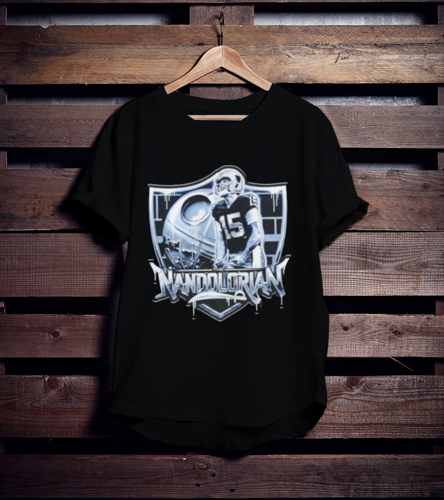 The Nandolorian Las Vegas Raiders Fernando Mendoza Quarterback 15 Star Wars Mandalorian T-Shirt