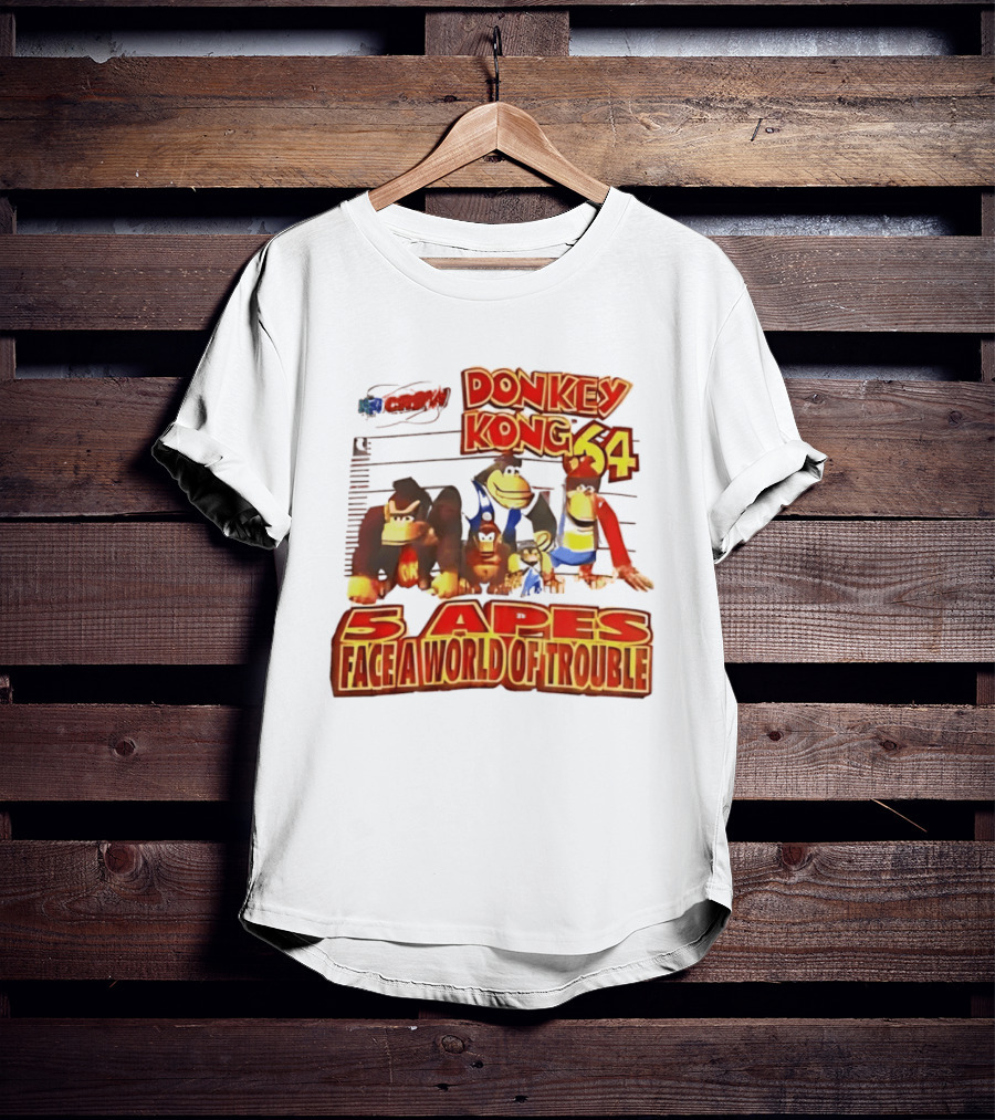 Donkey Kong 64 Five Apes Face A World Of Trouble T-Shirt
