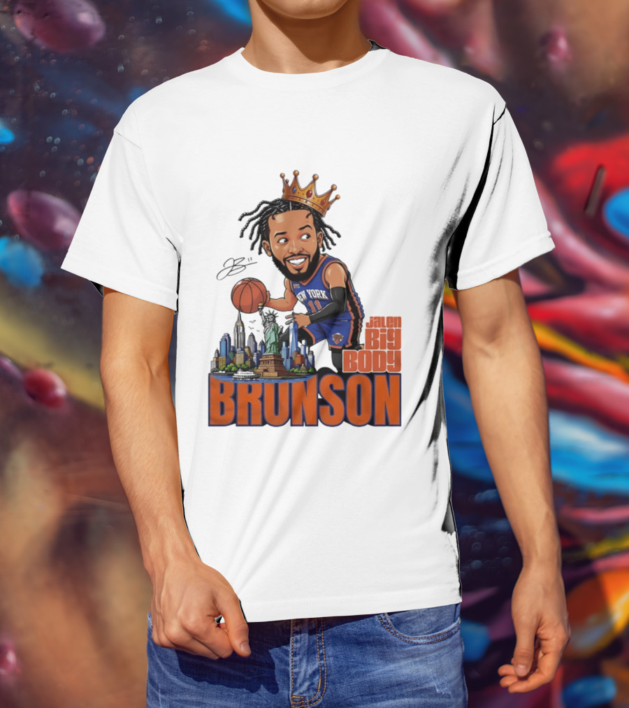 Jalen Brunson New York Knicks Big Body Crown Basketball Skyline Statue Of Liberty T-Shirt