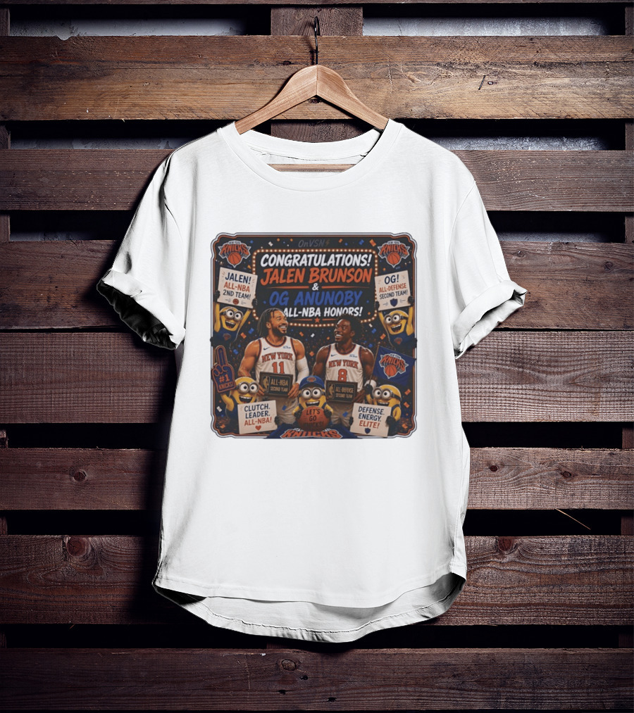 Congratulations Jalen Brunson OG Anunoby New York Knicks AllNBA Honors Second Team T-Shirt