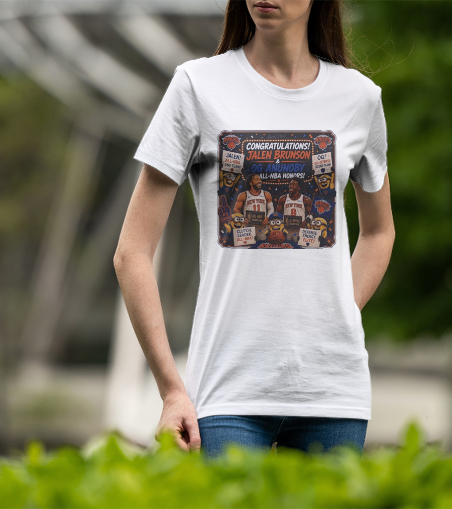 Congratulations Jalen Brunson OG Anunoby New York Knicks AllNBA Honors Second Team T-Shirt